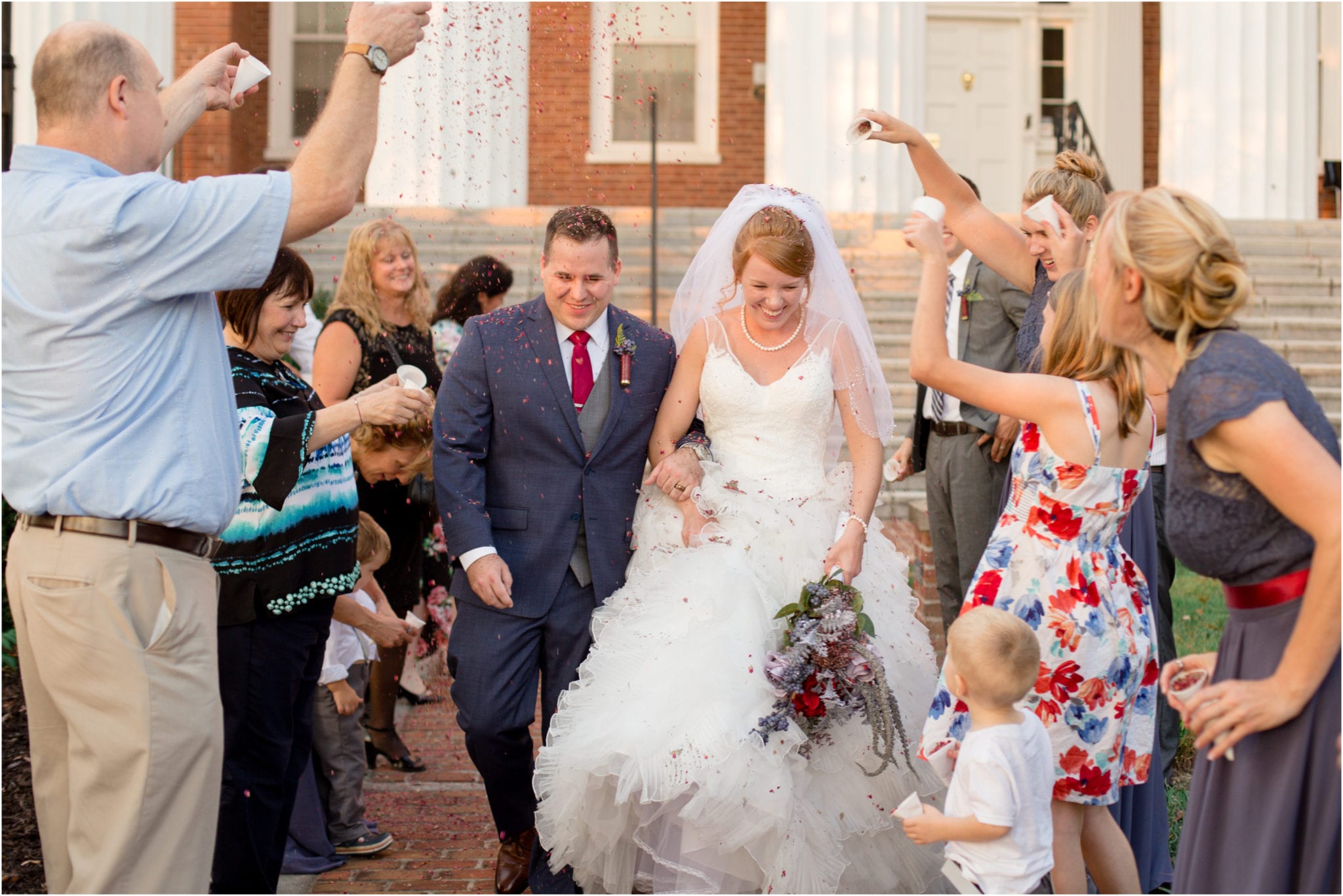 Bride and groom exit in Staunton VA Bride and groom exit in Staunton VA
