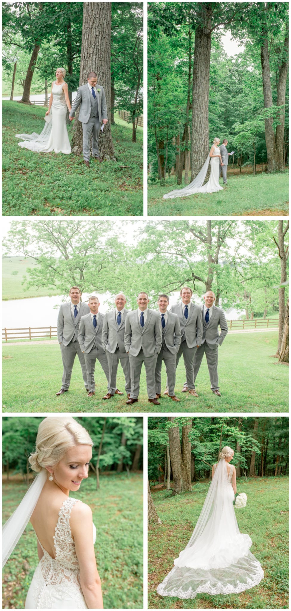 Bride & Groom first contact, groomsmen and bridal wedding portraits Four Winds at North Mountain near Harrisonburg in the Shenandoah Valley